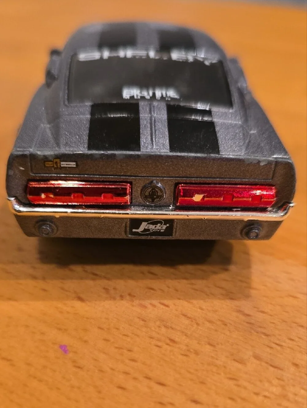 Diecast Shelby GT 500 Toy Car - Metallic Gray with Black Stripes